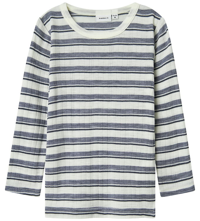 Name It Bluse - Uld - Rib - Noos - NmmWang - Folkstone Gray/Snow