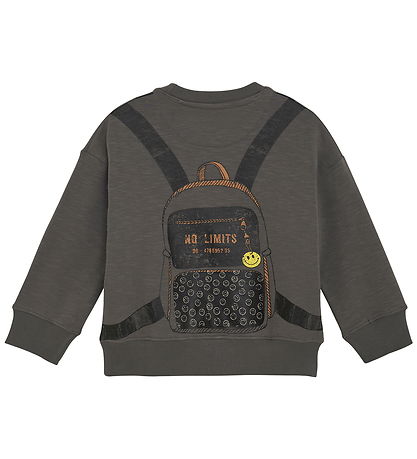 Minymo Sweatshirt - Dark Gull Grey m. Print
