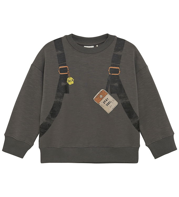 Minymo Sweatshirt - Dark Gull Grey m. Print