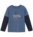 Minymo Bluse - China Blue m. Print Minymo Bluse - China Blue m. Print