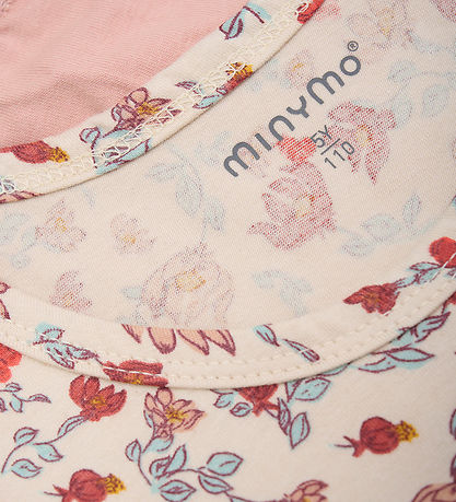 Minymo Undertøj - 2-pak - Sandshell/Rosa m. Blomster Minymo Undertøj - 2-pak - Sandshell/Rosa m. Blomster