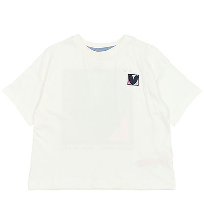 The New T-shirt - TnPerley - Cloud Dancer m. Hjerte The New T-shirt - TnPerley - Cloud Dancer m. Hjerte