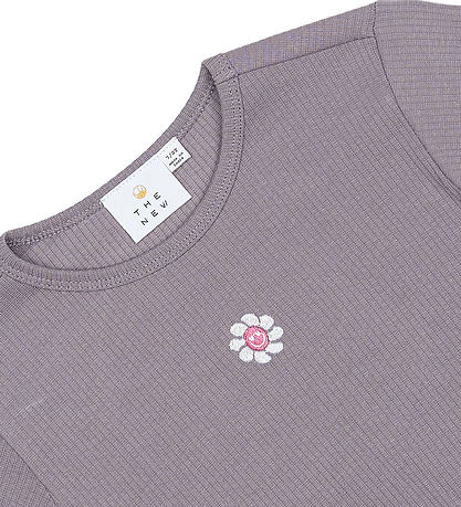 The New Bluse - Rib - TnPerrin - Gray Ridge m. Blomst