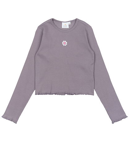 The New Bluse - Rib - TnPerrin - Gray Ridge m. Blomst