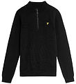 Lyle & Scott Bluse m. Lynlås - Strik - Jet Black
