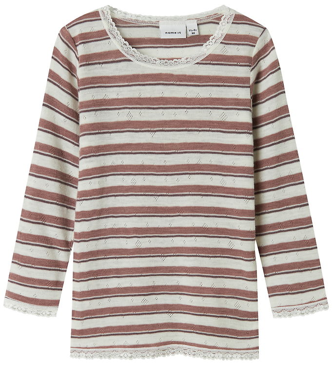 Name It Bluse - Uld - Noos - NmfWang - Antler/Snow white