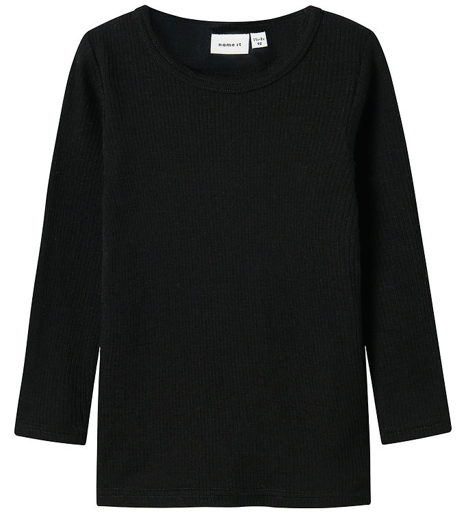Name It Bluse - Uld - Rib - NmnWax - Black