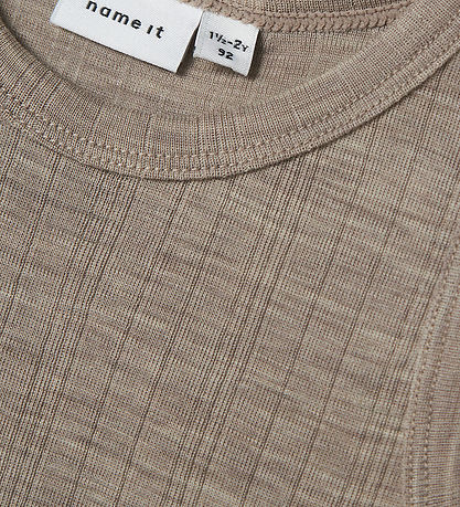 Name It Undershirt - Wool - Rib - NmmWang - Satellite