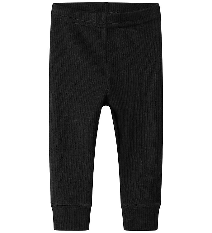 Name It Leggings - Uld - Rib - Noos - NbnWax - Black