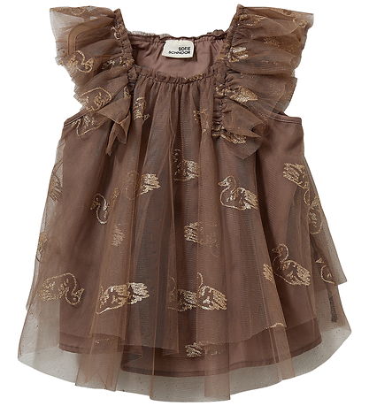 Sofie Schnoor Kjole - Tyl - BlossomSB - Brown m. Glitter