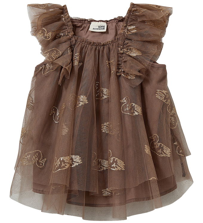 Sofie Schnoor Kjole - Tyl - BlossomSB - Brown m. Glitter