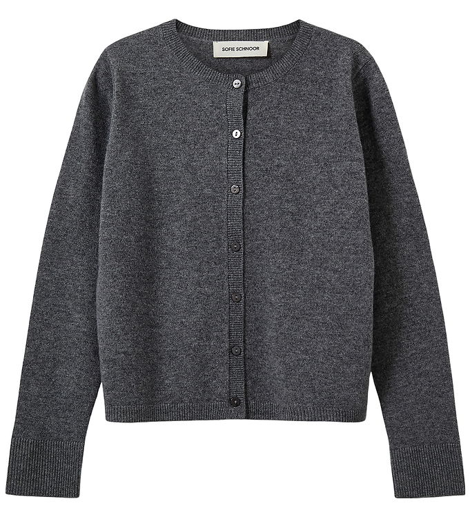 Sofie Schnoor Cardigan - Strik - Uld - Cissesy - Dark Grey Melan
