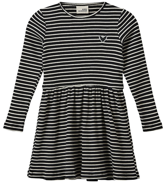 Sofie Schnoor Kjole - Rib - Berrask - Black Striped