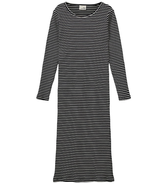 Sofie Schnoor Kjole - Rib - Facita - Black Striped