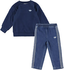 adidas Originals Sæt - Jeggings/Sweatshirt - Medium Blue/Night I adidas Originals Sæt - Jeggings/Sweatshirt - Medium Blue/Night I