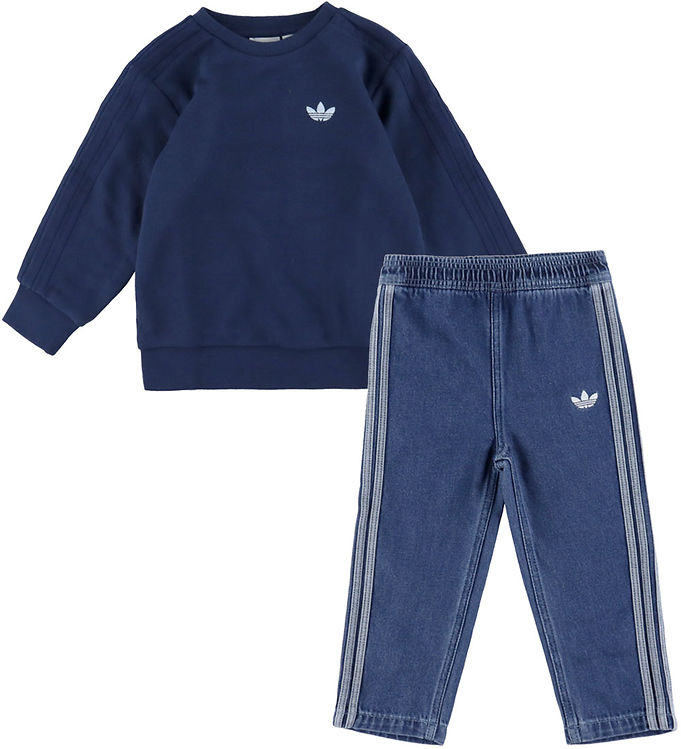 adidas Originals Sæt - Jeggings/Sweatshirt - Medium Blue/Night I