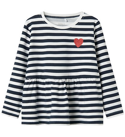 Name It Bluse - NmfLiona - Navy Blazer/Brigth White