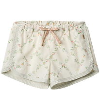 Wheat Shorts - Inger - Ivory Checked Flowers Wheat Shorts - Inger - Ivory Checked Flowers
