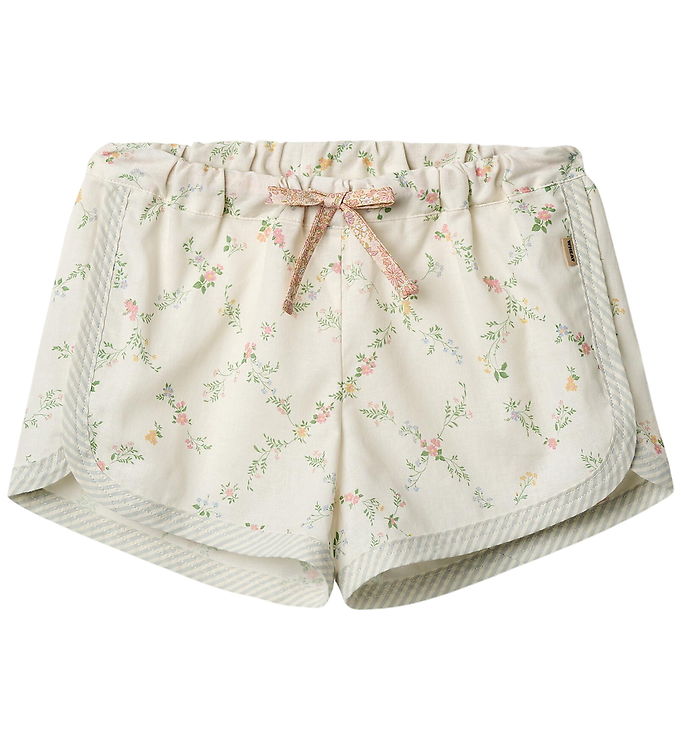 Wheat Shorts - Inger - Ivory Checked Flowers