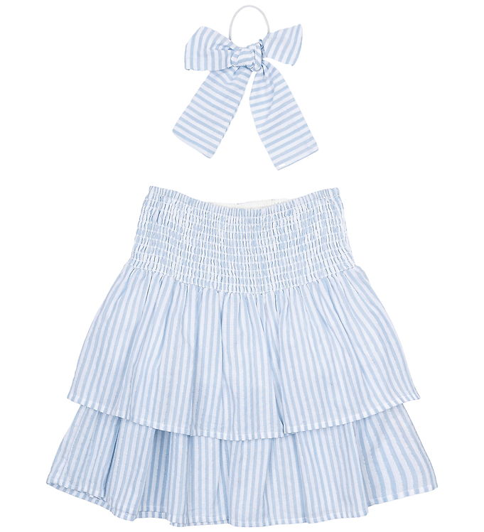 The New Nederdel/Hårelastik - TnNalani - White Swan Striped m. G