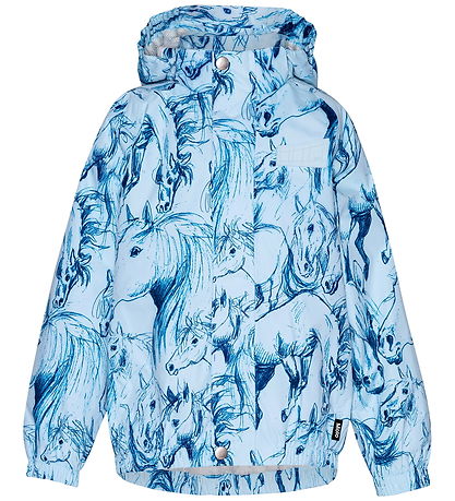 Molo Regnjakke - PE - Waiton - Sky Blue Horses Molo Regnjakke - PE - Waiton - Sky Blue Horses
