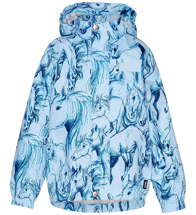 Molo Regnjakke - PE - Waiton - Sky Blue Horses