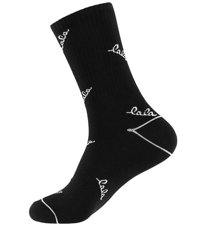 Lala Berlin Strømper - Sanira - Sort/Hvid m. Logo