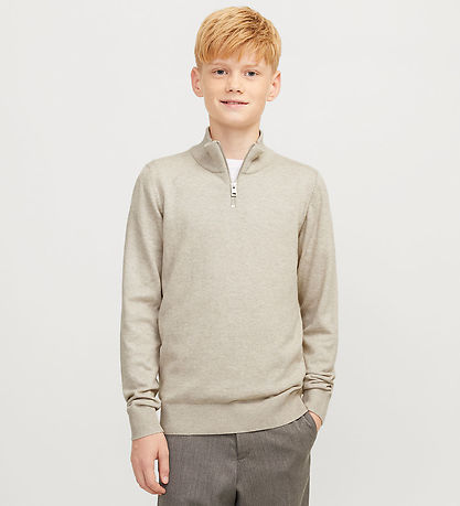 Jack & Jones Blouse - Knitted - Noos - JjeEmil - Oatmeal/Melange