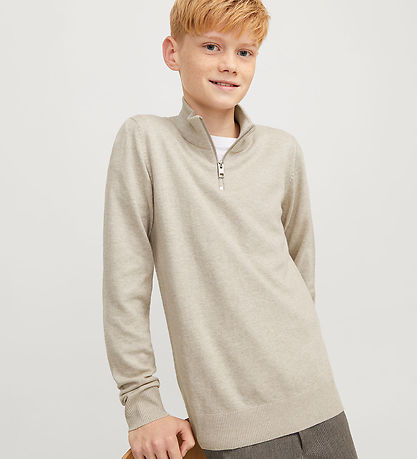 Jack & Jones Blouse - Knitted - Noos - JjeEmil - Oatmeal/Melange