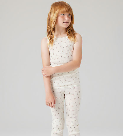 Name It Tanktop - Uld - NkfWang - Snow White/Small flowers