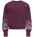 Kids Only Sweatshirt - KogBrooke - Mauve Wine/Sleeve Flower Kids Only Sweatshirt - KogBrooke - Mauve Wine/Sleeve Flower