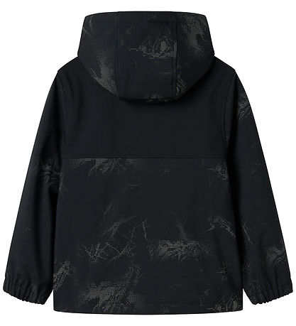 Name It Softshell m. Fleece - NkmAlfa08 - Sort m. Refleksprint Name It Softshell m. Fleece - NkmAlfa08 - Sort m. Refleksprint