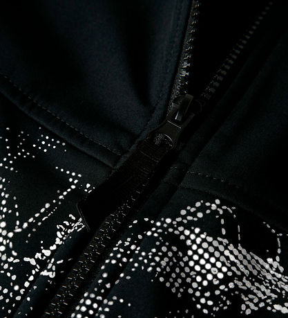 Name It Softshell m. Fleece - NkmAlfa08 - Sort m. Refleksprint Name It Softshell m. Fleece - NkmAlfa08 - Sort m. Refleksprint