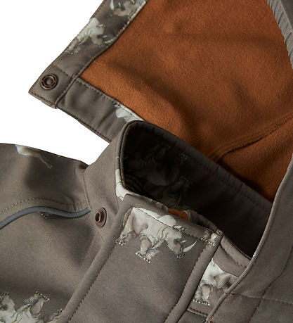 Name It Softshelljakke m. Fleece - NmmAlfa08 - Morel/Rhino
