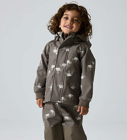 Name It Softshelljakke m. Fleece - NmmAlfa08 - Morel/Rhino