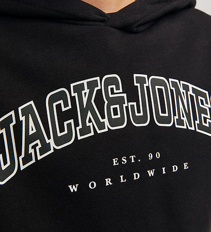 Jack & Jones Hættetrøje - JjeCaleb - Sort/LOOSE
