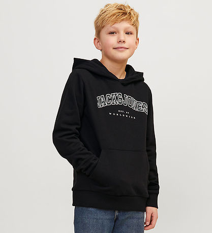 Jack & Jones Hættetrøje - JjeCaleb - Sort/LOOSE