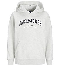 Jack & Jones Hættetrøje- JjeCaleb - Noos - White Melange/LOOSE Jack & Jones Hættetrøje- JjeCaleb - Noos - White Melange/LOOSE