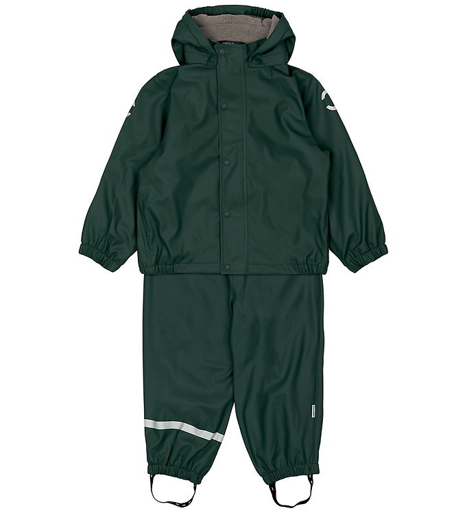 Mikk-Line Regntøj m. Fleece/Seler - PU - Recycled - Darkest Spro