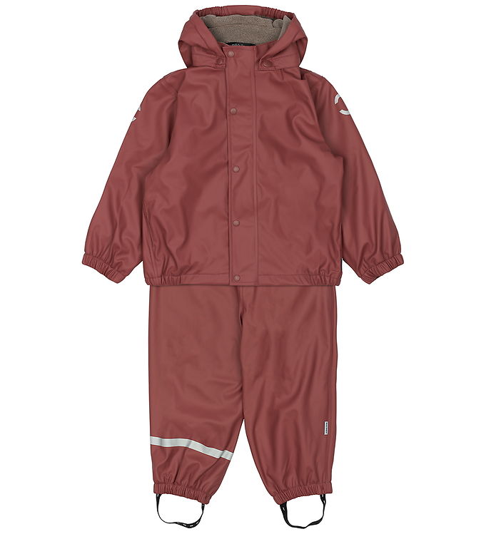 Mikk-Line Regntøj m. Fleece/Seler - PU - Recycled - Apple Butter