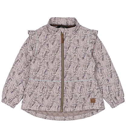 Mikk-Line Termotøj - Cloud Gray m. Blomster/Flæser Mikk-Line Termotøj - Cloud Gray m. Blomster/Flæser