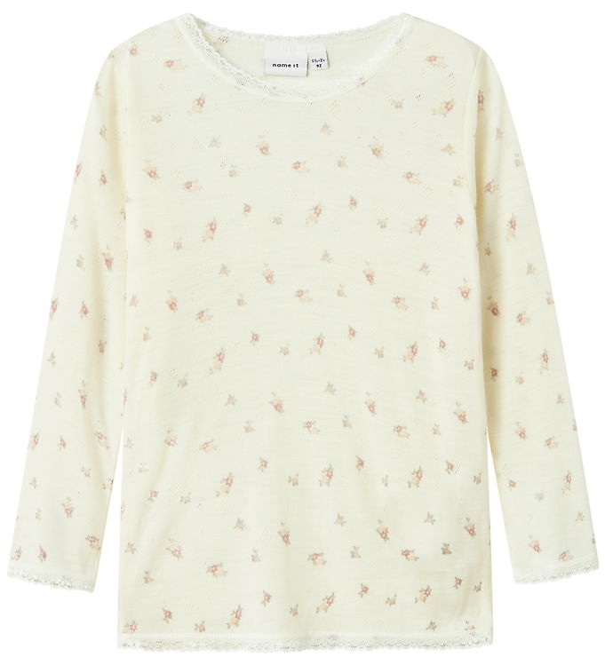 Name It Bluse - Uld - Noos - NmfWang - Snow White/Small flowers