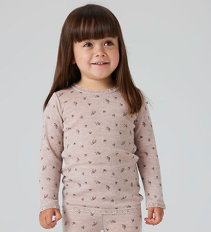 Name It Blouse - Wool - Noos - NmfWang - Shadow Gray/Small flowe