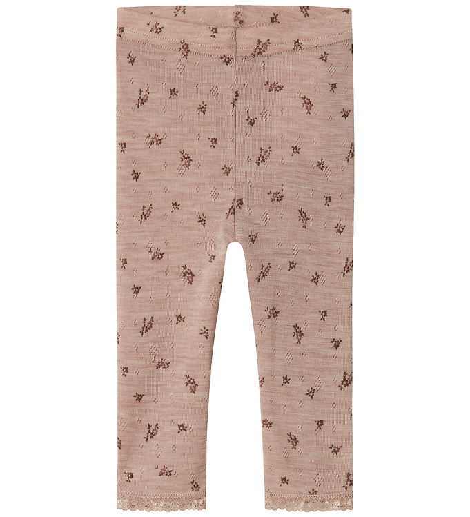 Name It Leggings - Uld - Noos - NbfWang - Shadow Gray/Small flow