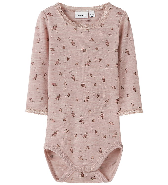 Name It Body l/æ - Uld - Noos - NbfWang - Shadow Gray/Small flow