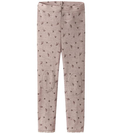 Name It Leggings - Wool - Noos - nmfWang - Shadow Gray/Small flo