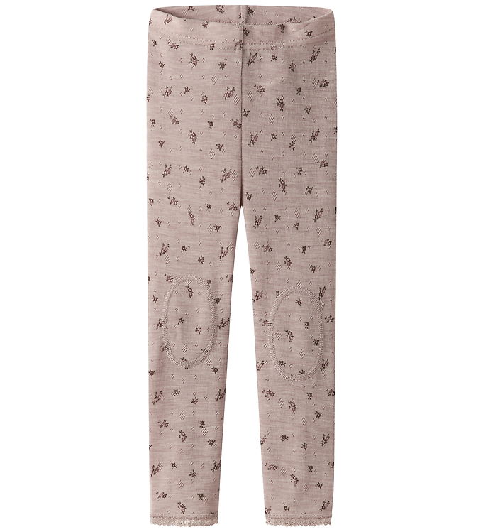 Name It Leggings - Uld - Noos - nmfWang - Shadow Gray/Small flow