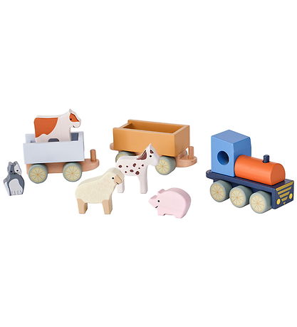 Kids Concept Tog m. Dyr - 40 cm - Træ
