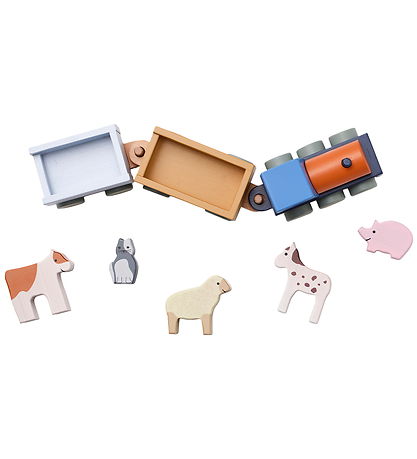 Kids Concept Tog m. Dyr - 40 cm - Træ