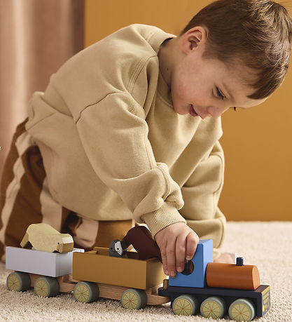 Kids Concept Tog m. Dyr - 40 cm - Træ